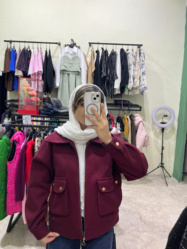 کت فوتر آستر دار جیب جلو زنانه